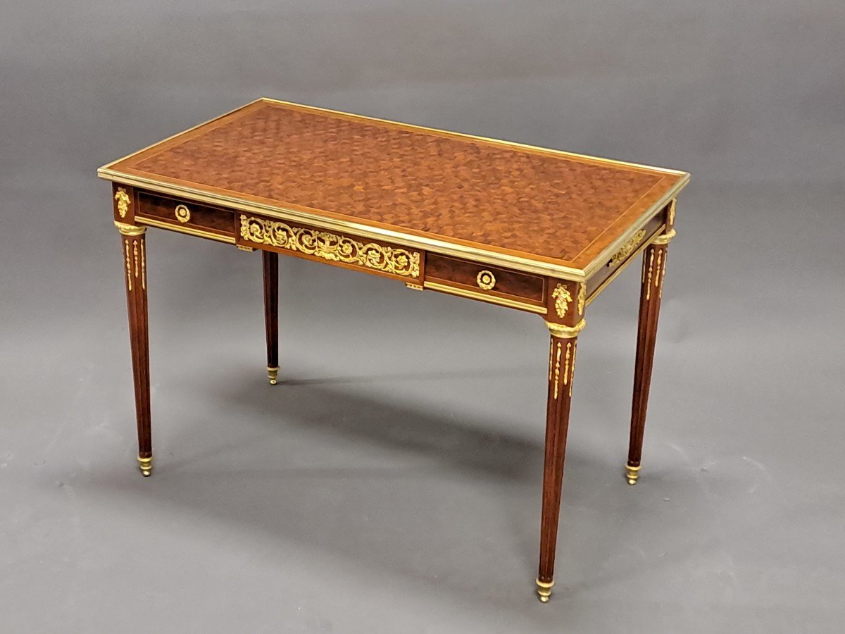 Louis XVI Center Table After Jean-henri Riesener-photo-8