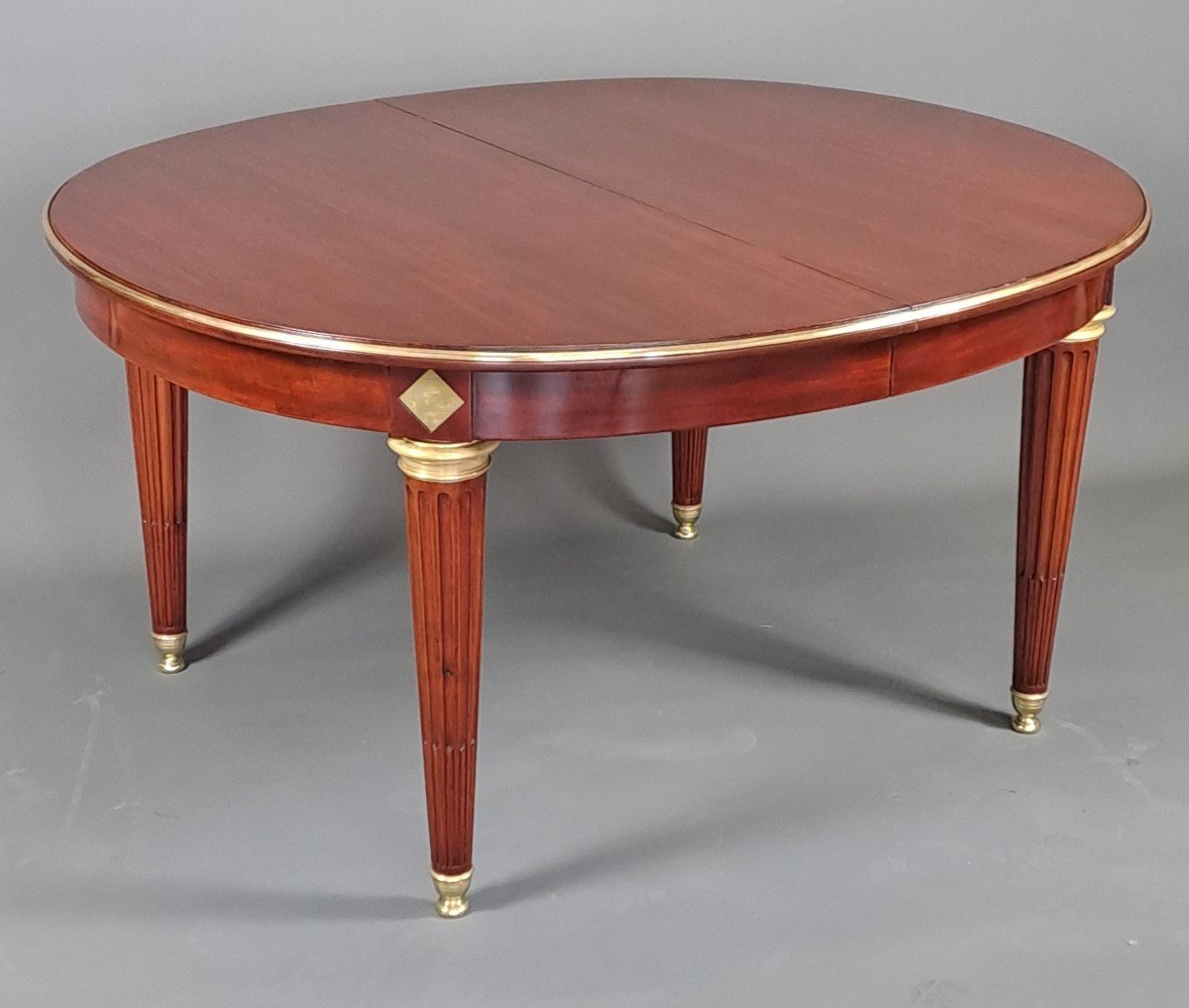 Louis XVI Style Dining Room Table In Mahogany And Gilt Bronze