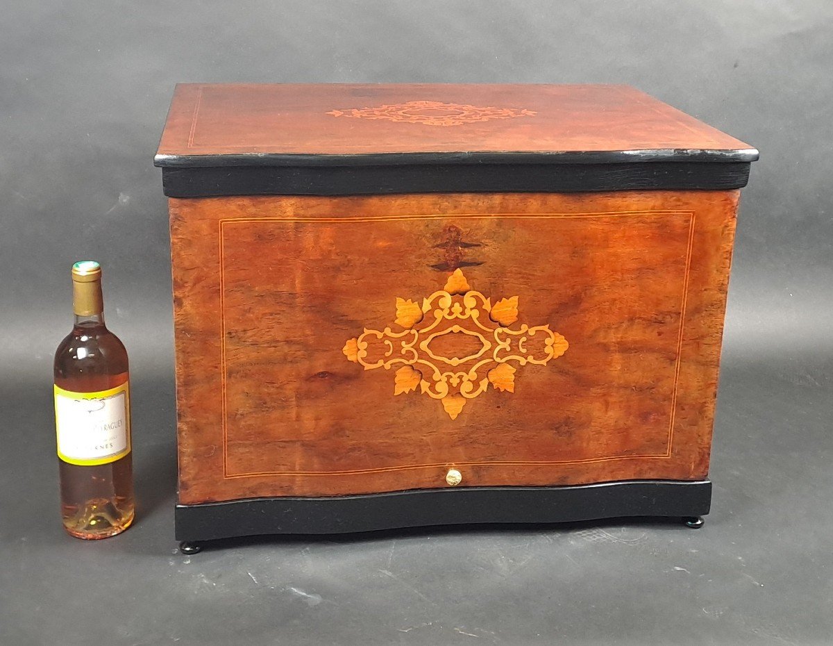 Large Charles X Style Cocktail Bar In Marquetry-photo-2