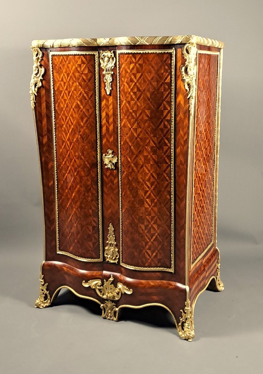 Important Cabinet Stamped Beurdeley In Paris-photo-4