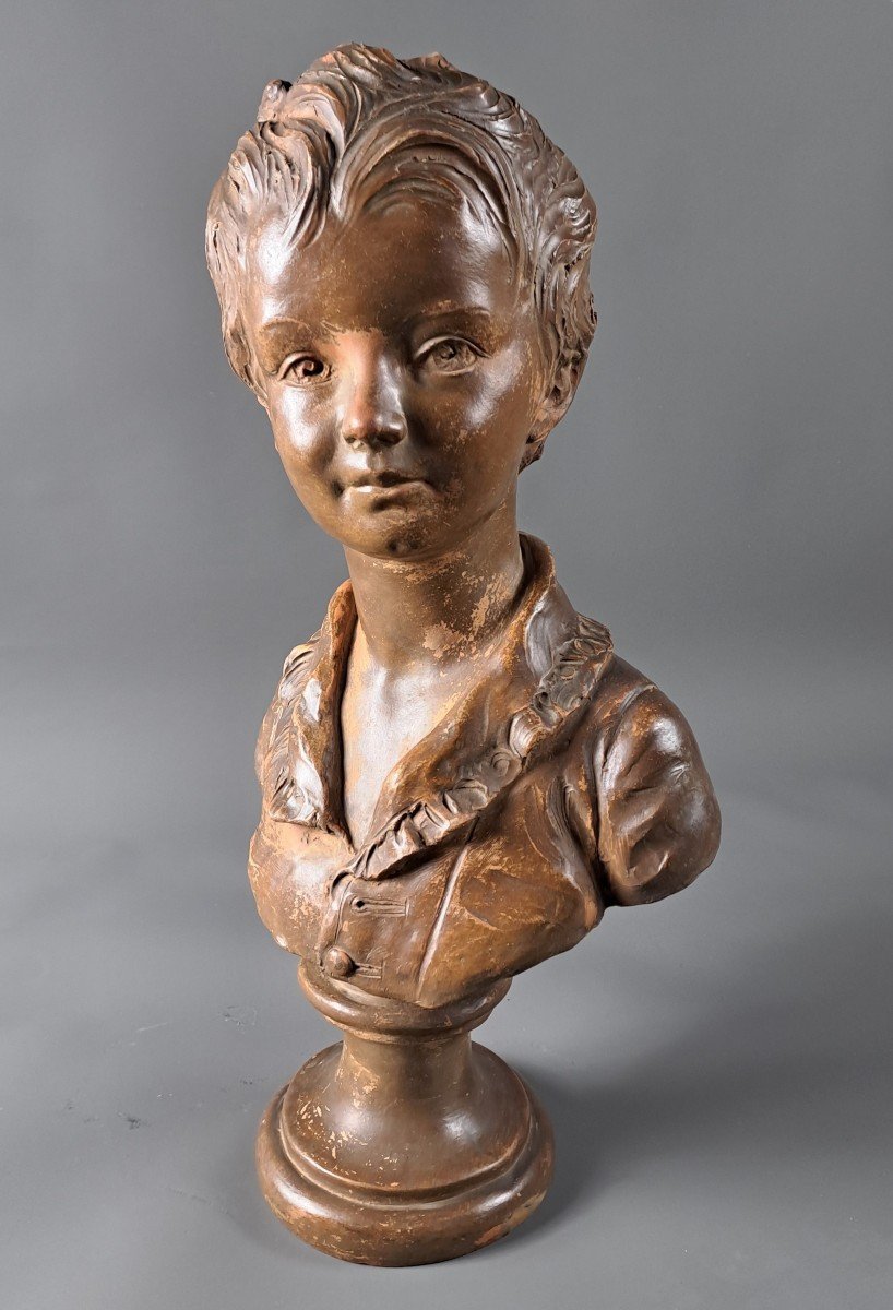 Buste En Terre Cuite d'Alexandre Brongniart d'Après Jean-antoine Houdon-photo-2