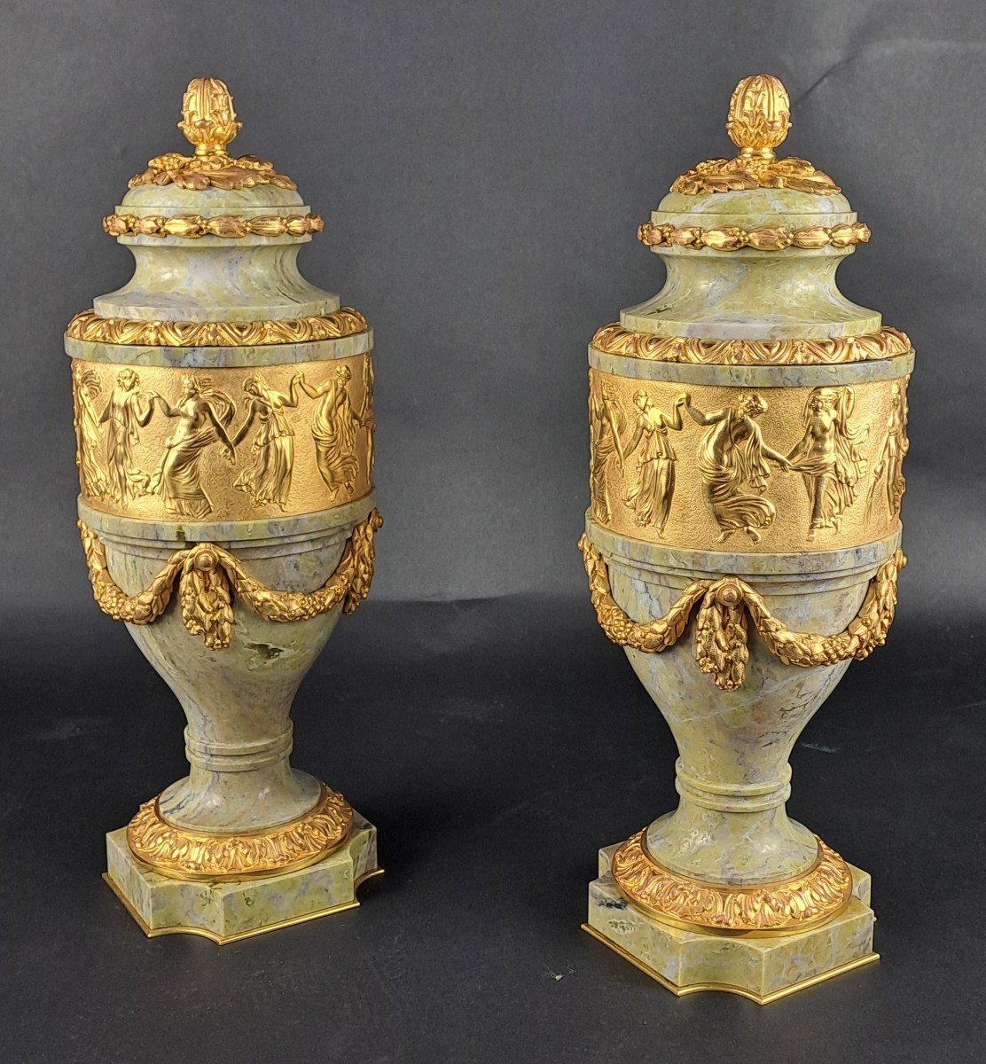 Pair Of Ornamental Vases Stamped Jollet Anc. Colin House In Paris-photo-5