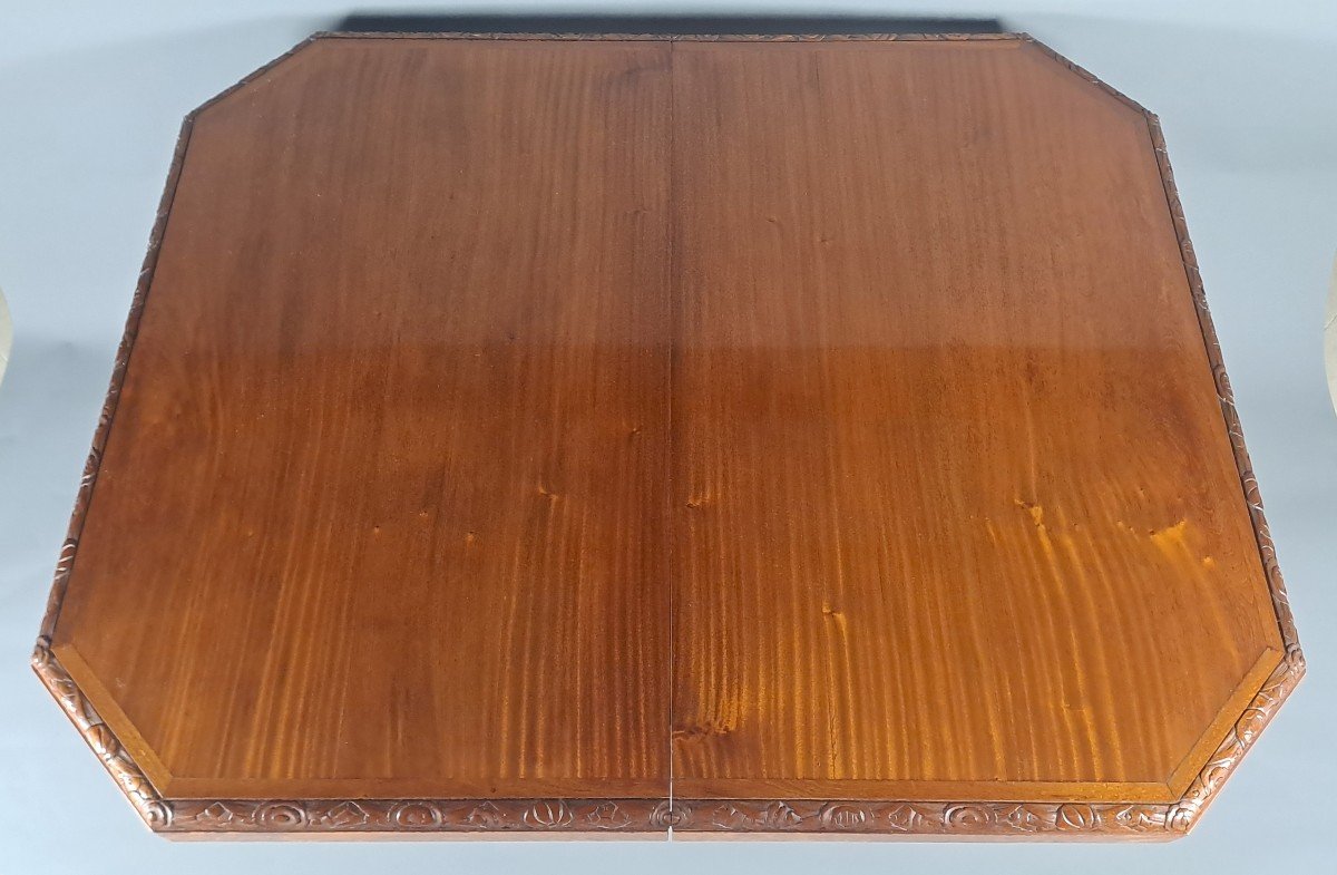 Maurice Dufrène - Art Deco Table In Mahogany And Amboyna Burl-photo-2