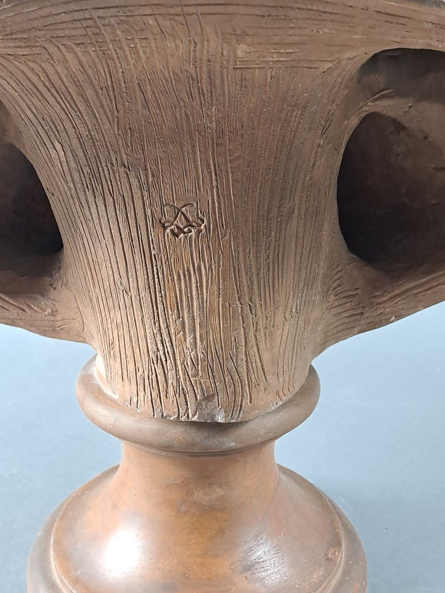 Buste D’élégante En Terre Cuite De La Manufacture De Sèvres – XIXème Siècle-photo-6