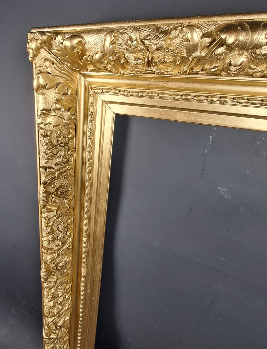 Large Napoleon III Frame In Wood And Gilded Stucco - 150cm X 100cm-photo-1
