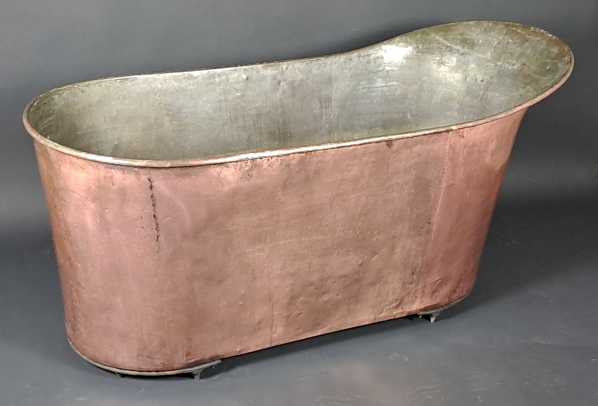 Baignoire En Cuivre Du XIXème Siècle -photo-1