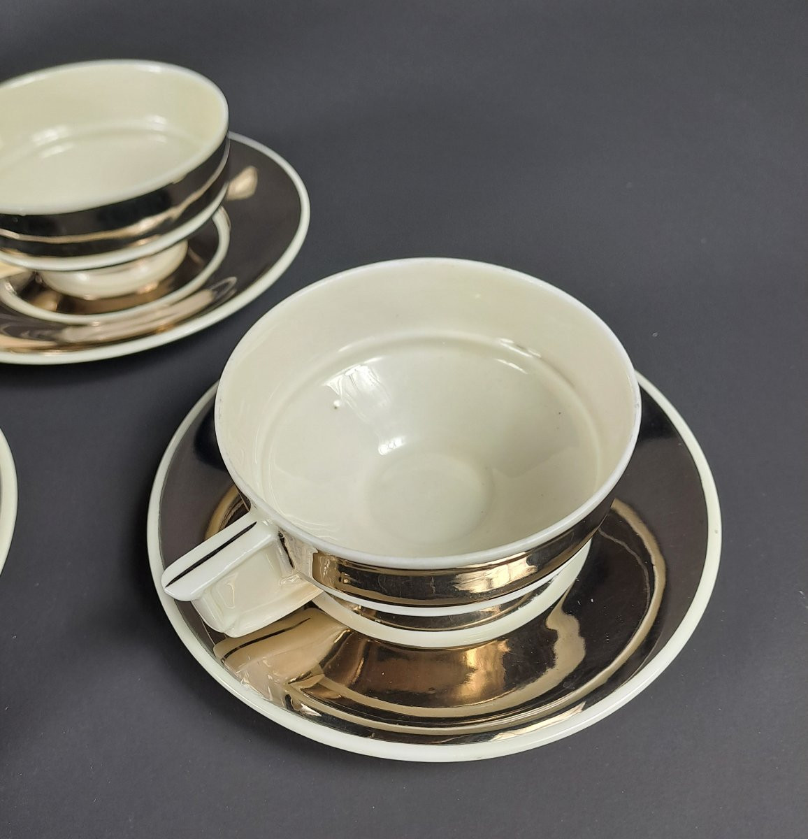 Art Deco Tea Set In Fine Silver Porcelain-photo-6