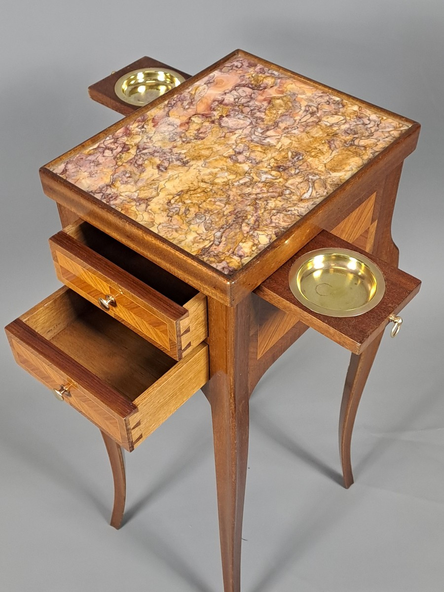 Small Smoking Table In Transitional Style Marquetry-photo-4