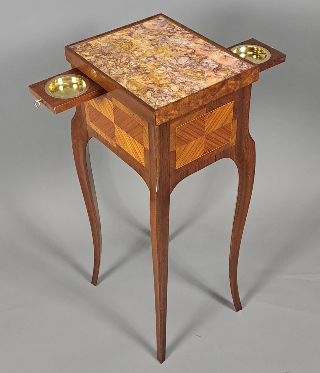 Small Smoking Table In Transitional Style Marquetry-photo-1