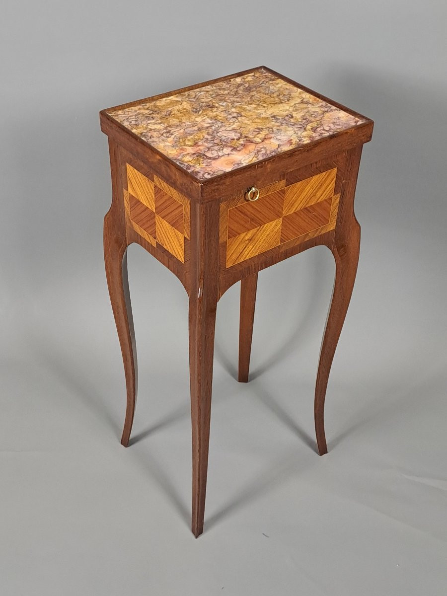 Small Smoking Table In Transitional Style Marquetry-photo-3