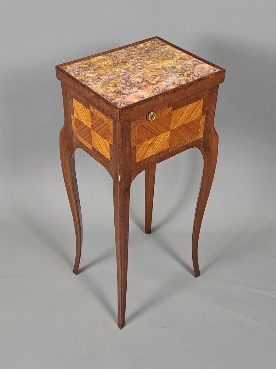 Small Smoking Table In Transitional Style Marquetry-photo-4