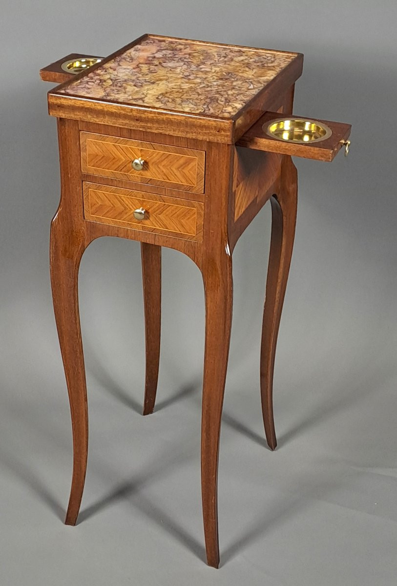 Small Smoking Table In Transitional Style Marquetry-photo-7