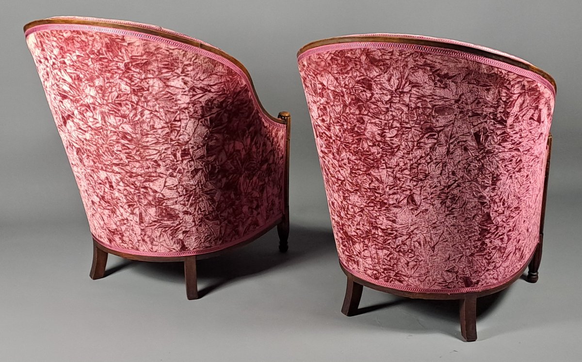 Pair Of Art Deco Armchairs - Maison Dim René Joubert And Philippe Petit (in The Style Of)-photo-7