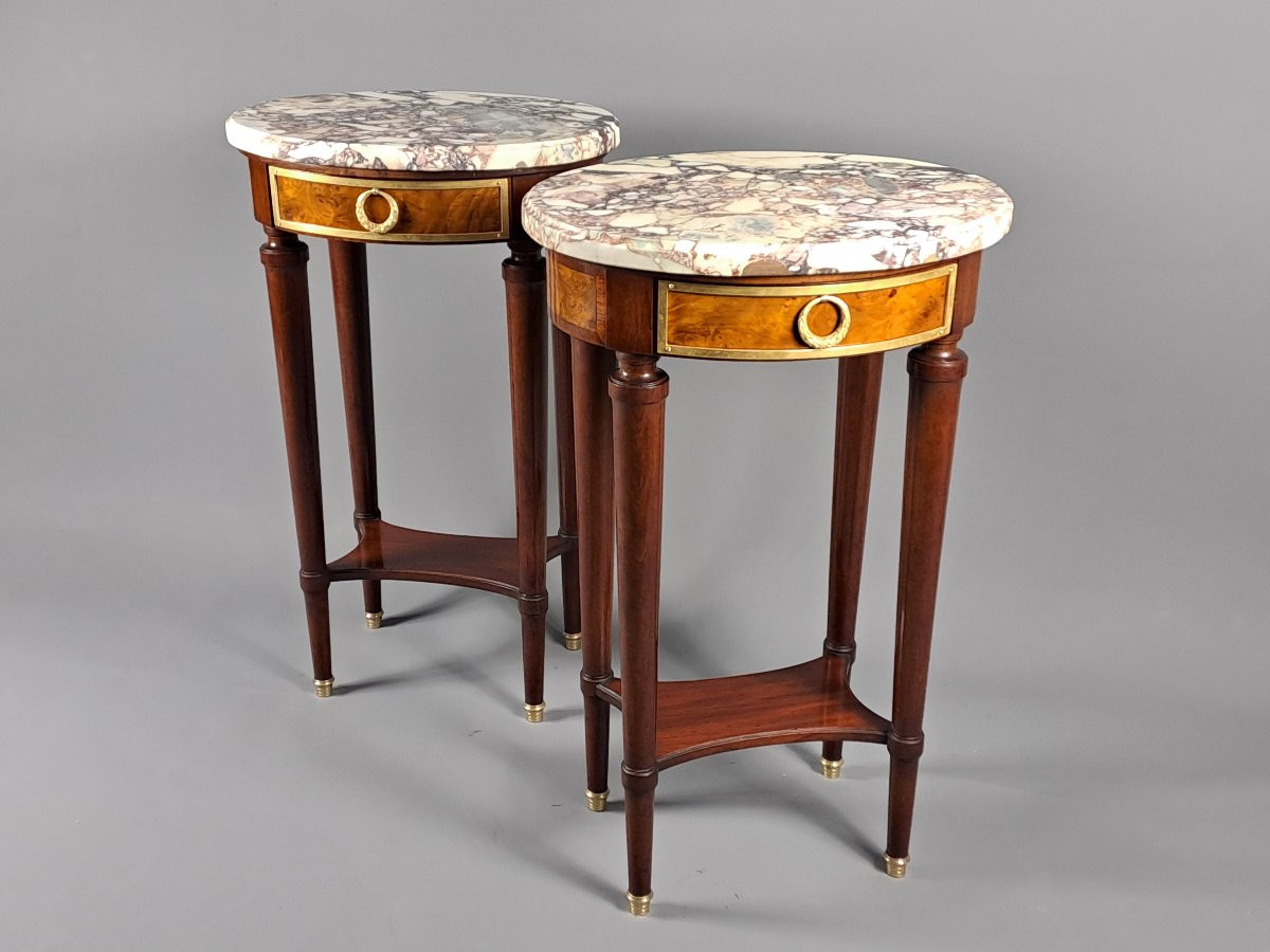 Pair Of Louis XVI Style Side Tables-photo-5