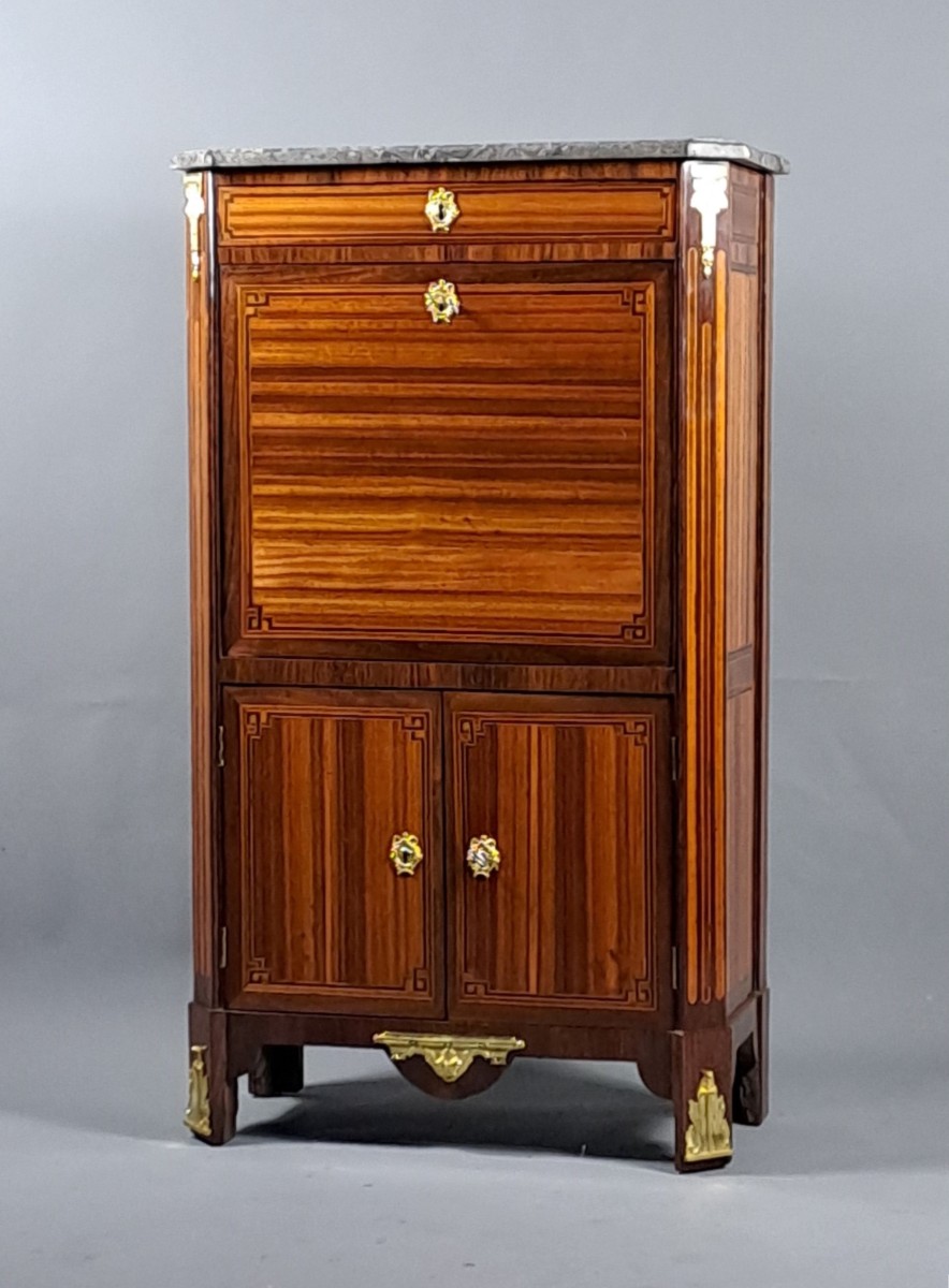 Louis XVI Satin Secretary Stamped Conrad Mauter In Paris