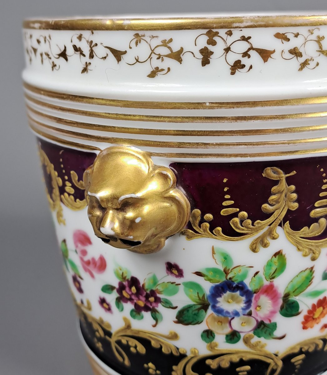 Paire de cache-pots en porcelaine de Paris-photo-2