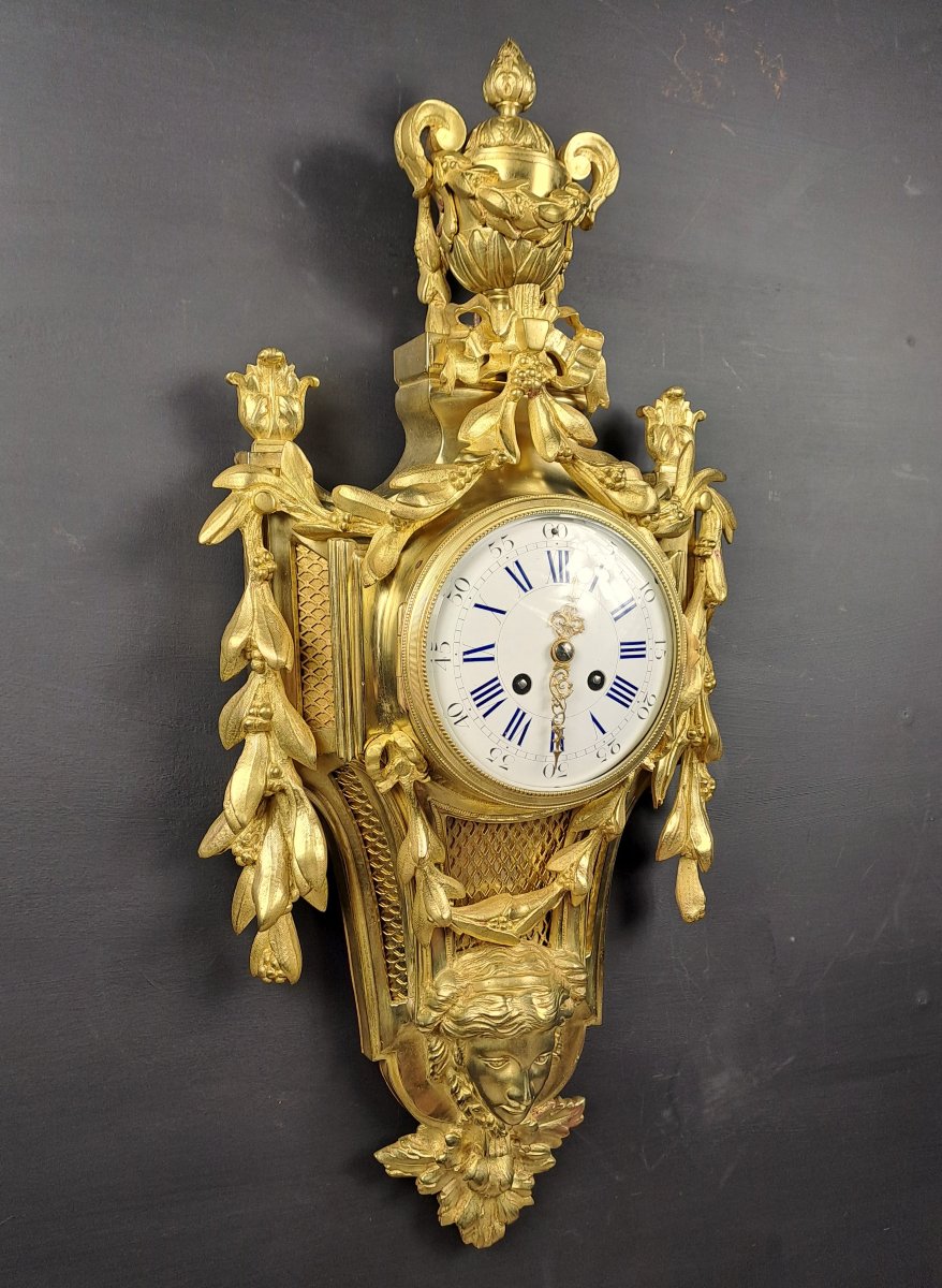 Louis XVI Style Gilt Bronze Cartel-photo-3