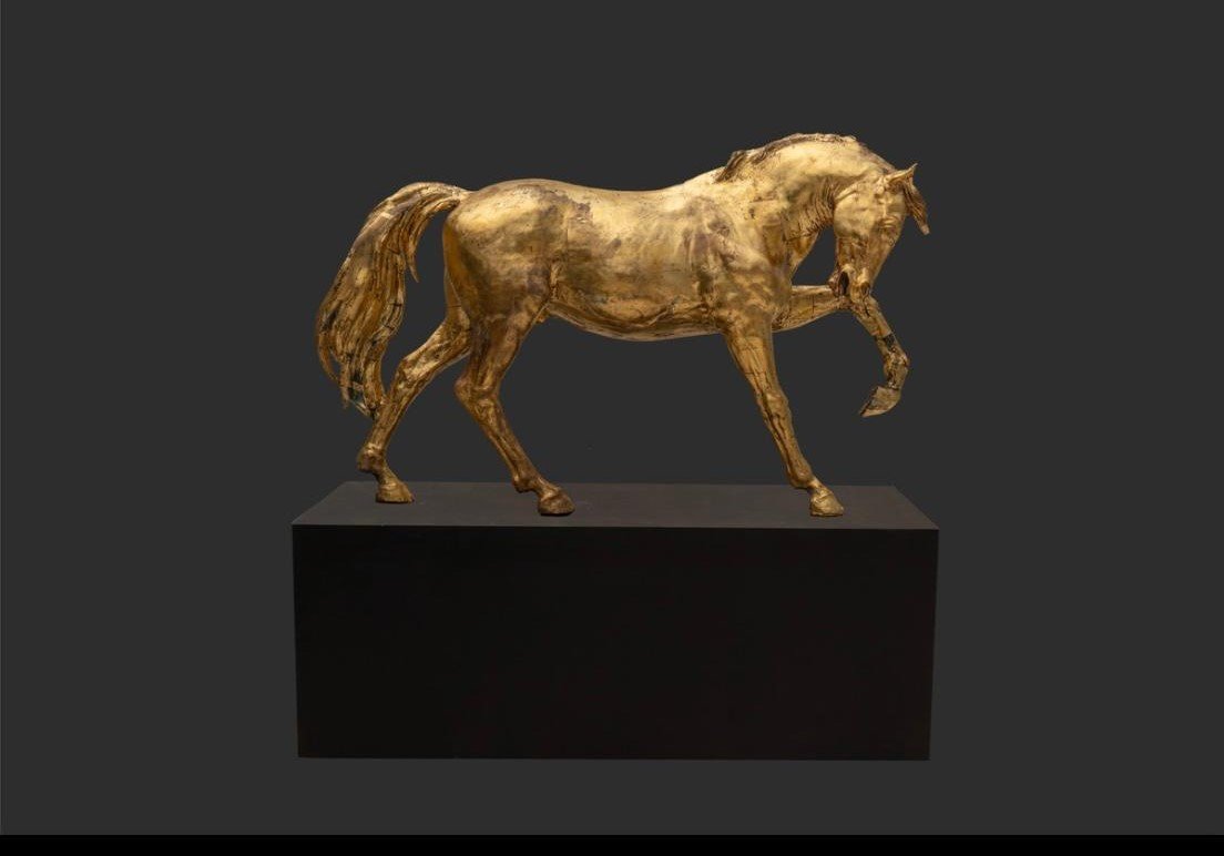 Andje Pietrzyk - Monumental Gilded Bronze Horse-photo-2