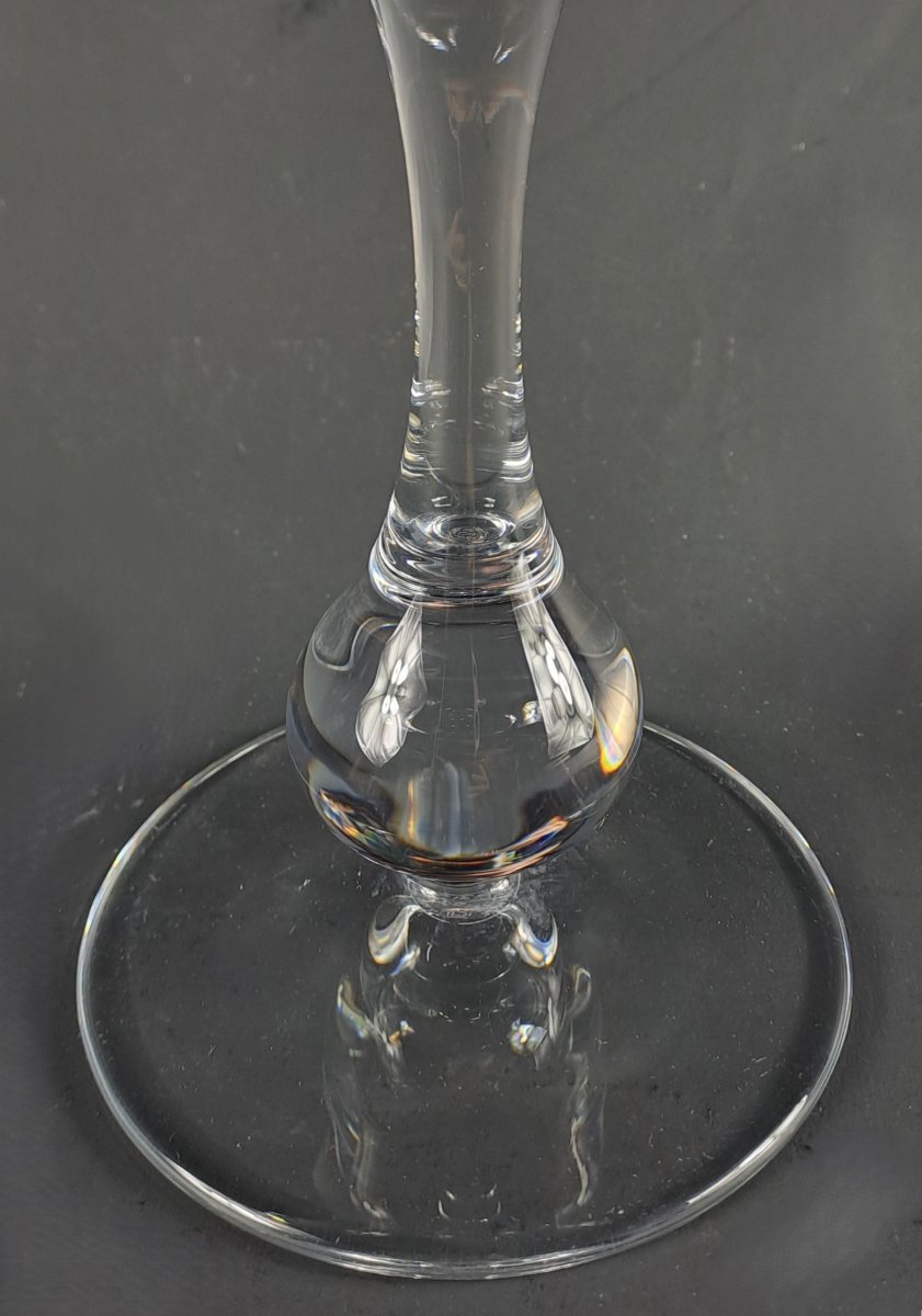 Large Baccarat Crystal Soliflore Vase By Boris Tabacoff, Pavot Model-photo-2