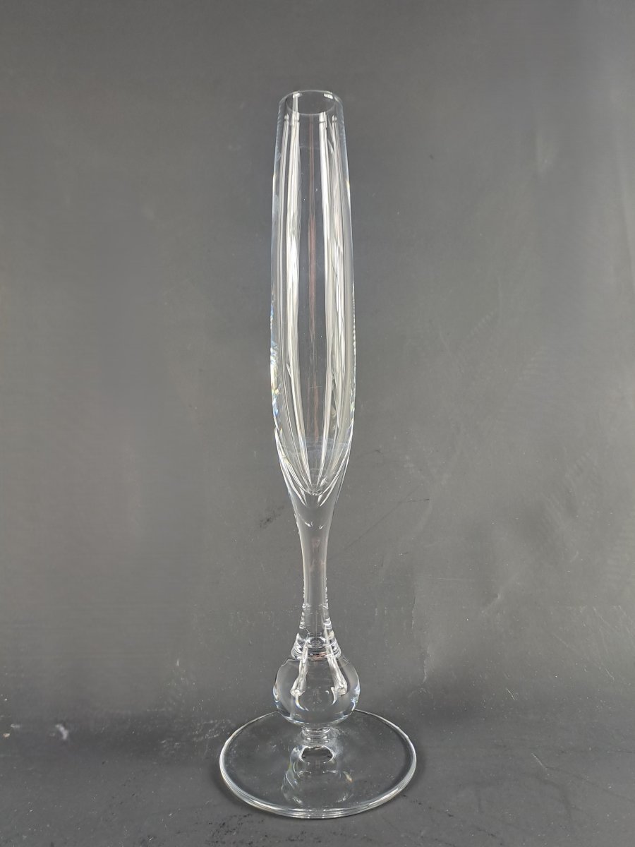 Large Baccarat Crystal Soliflore Vase By Boris Tabacoff, Pavot Model-photo-4