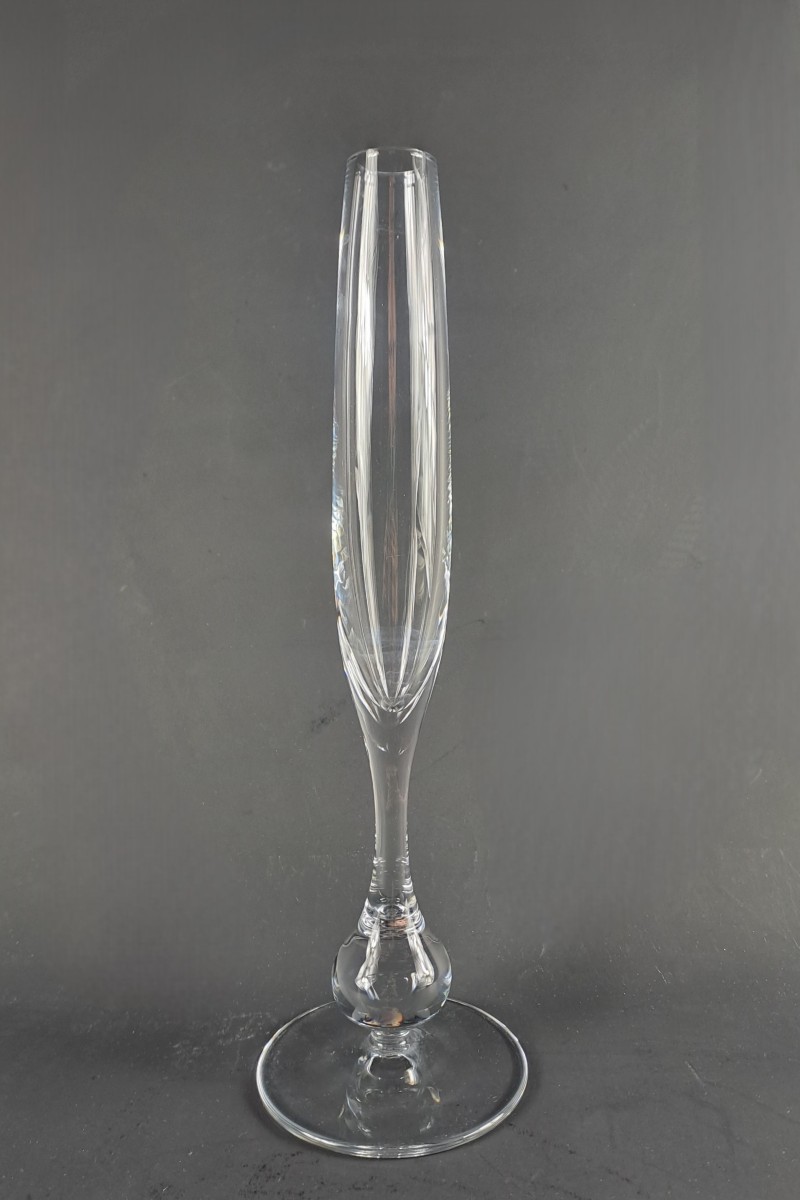 Large Baccarat Crystal Soliflore Vase By Boris Tabacoff, Pavot Model