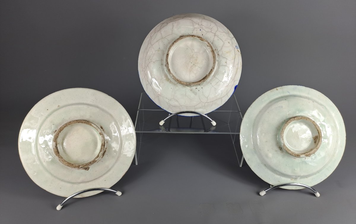 Collection Of Persian Glazed Ceramic Plates - Islamic Art - 18th Century -photo-2