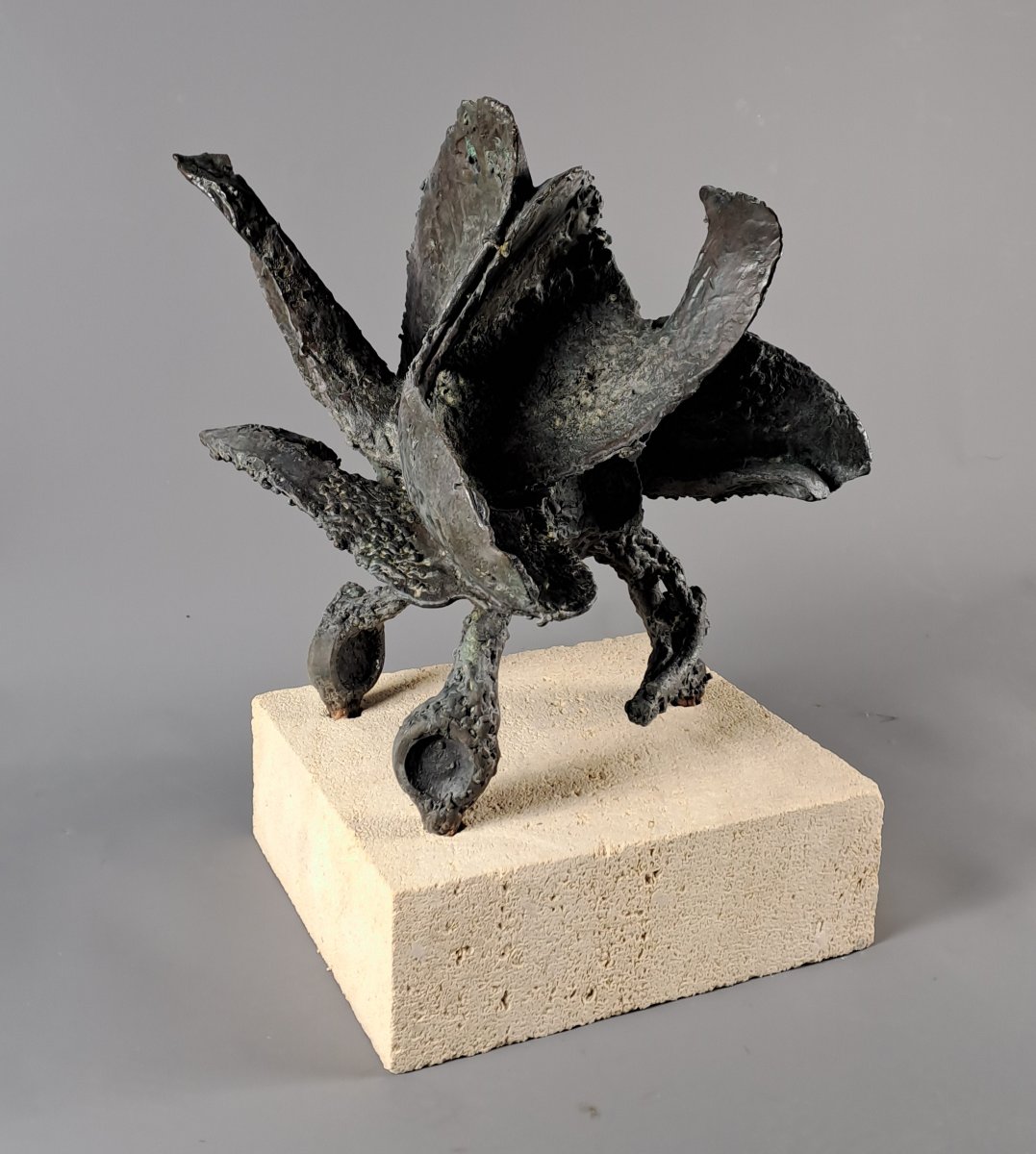 Brutalist School - Abstract Bronze With Green Patina -photo-3