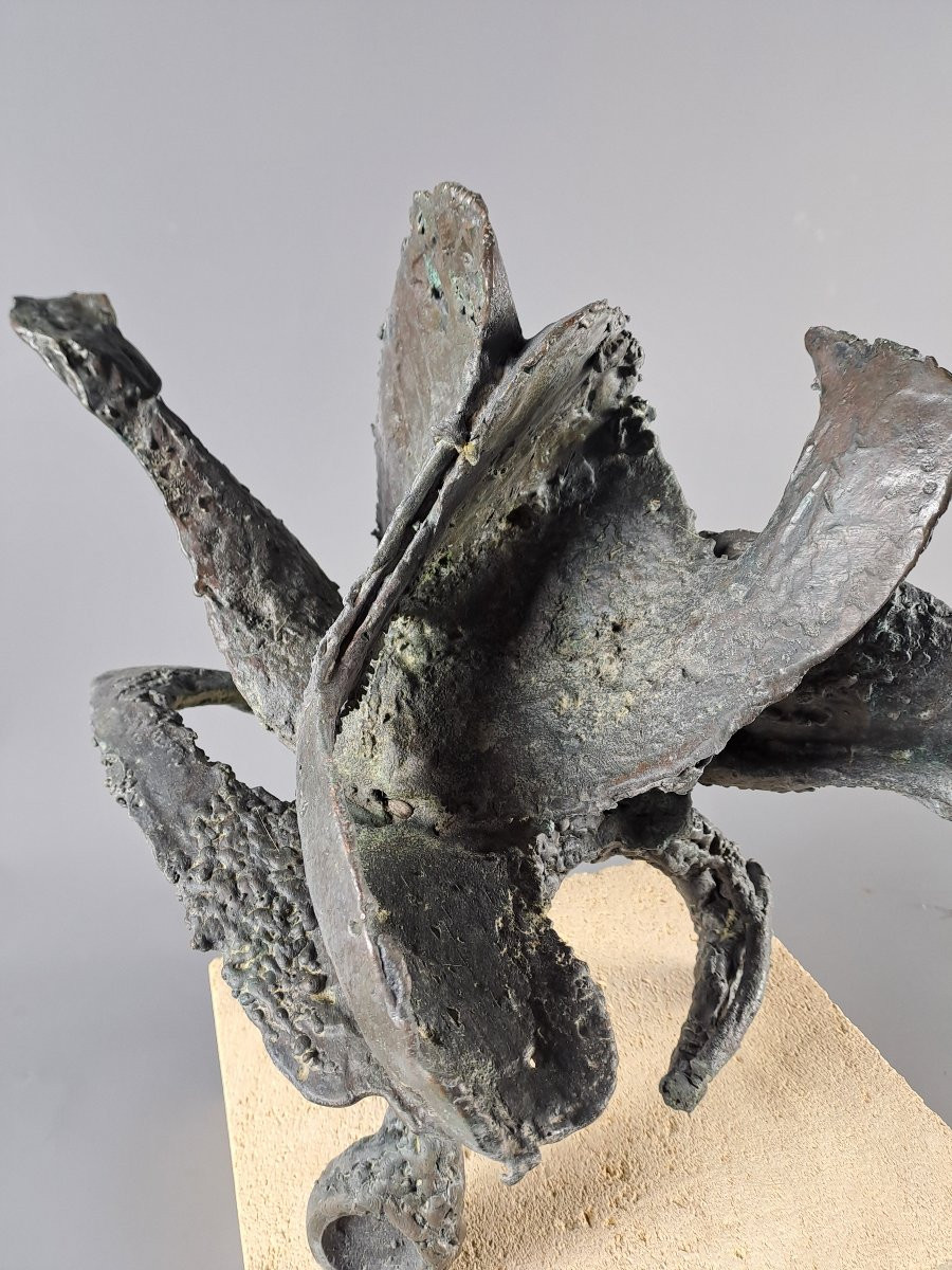 Brutalist School - Abstract Bronze With Green Patina -photo-2