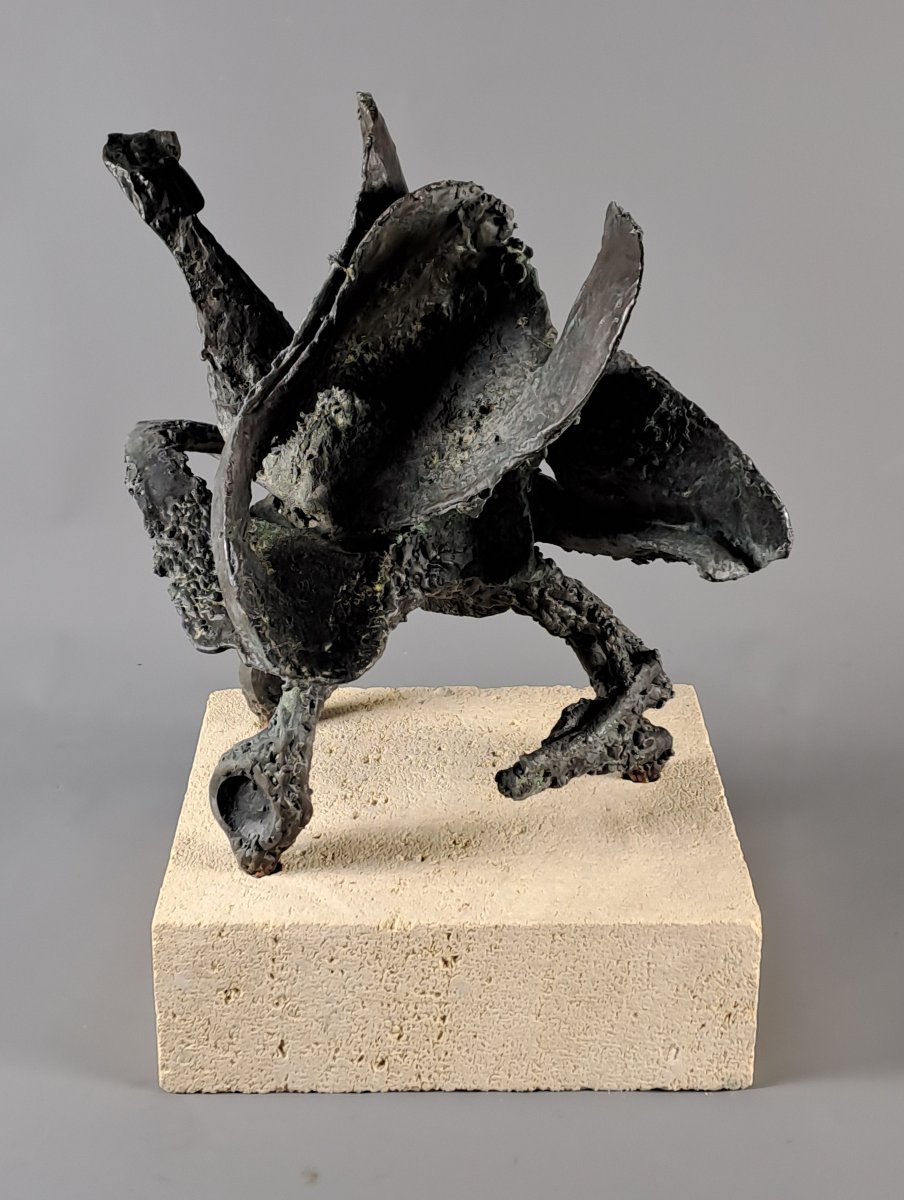 Brutalist School - Abstract Bronze With Green Patina -photo-3