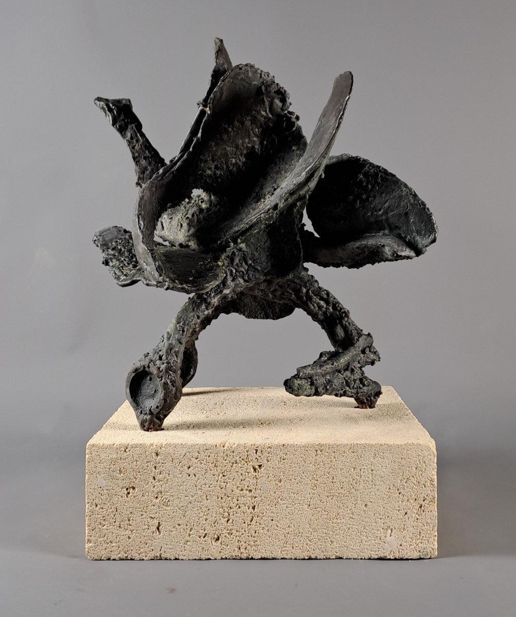 Brutalist School - Abstract Bronze With Green Patina 