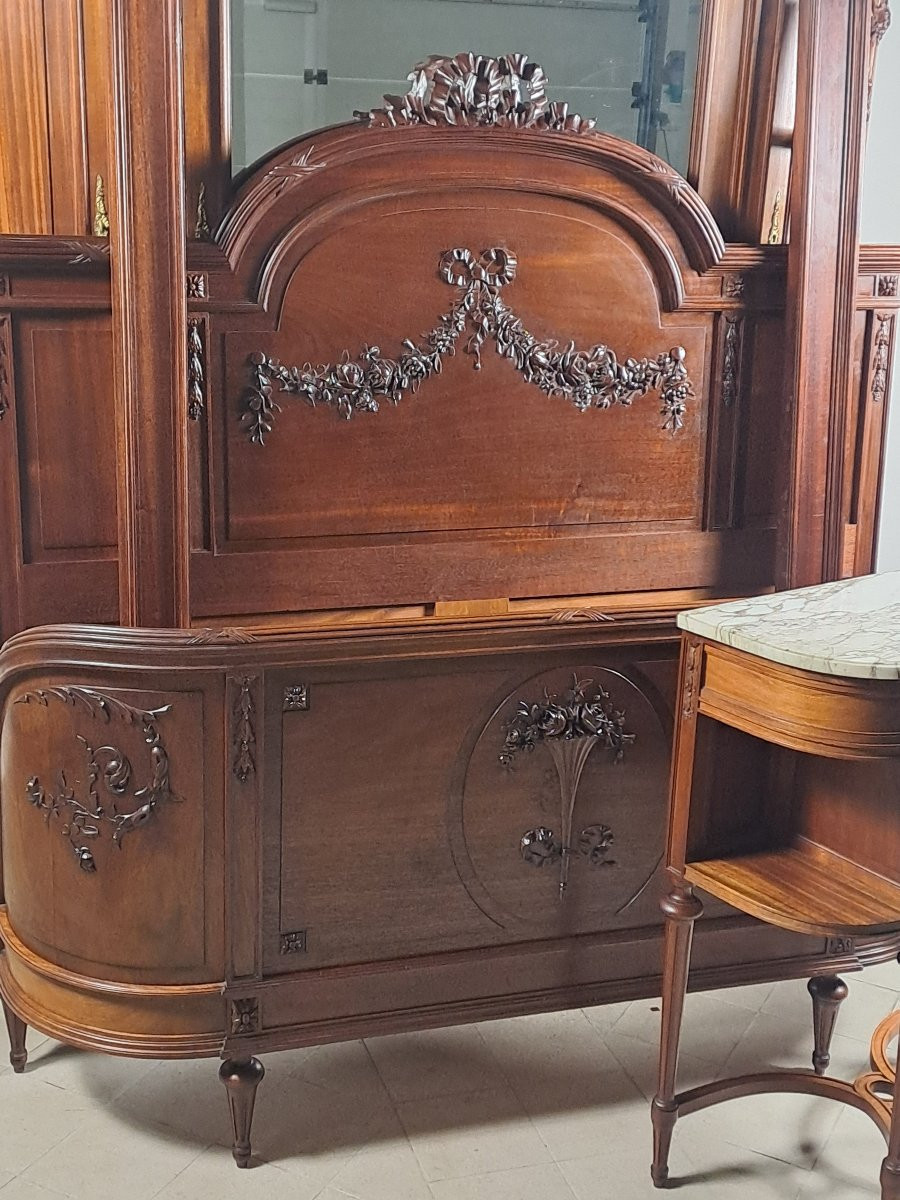 Louis XVI Style Solid Mahogany Bedroom Furniture-photo-3