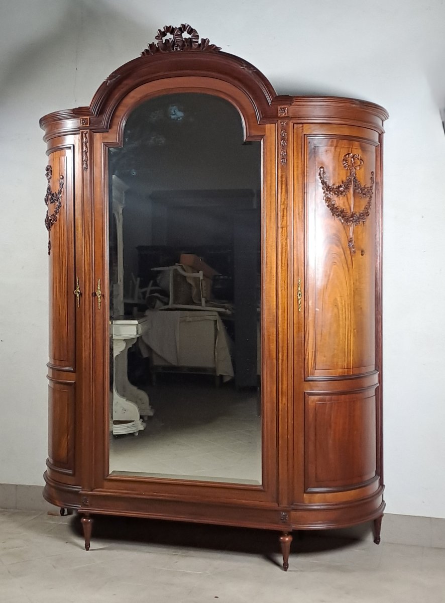 Louis XVI Style Solid Mahogany Bedroom Furniture-photo-6