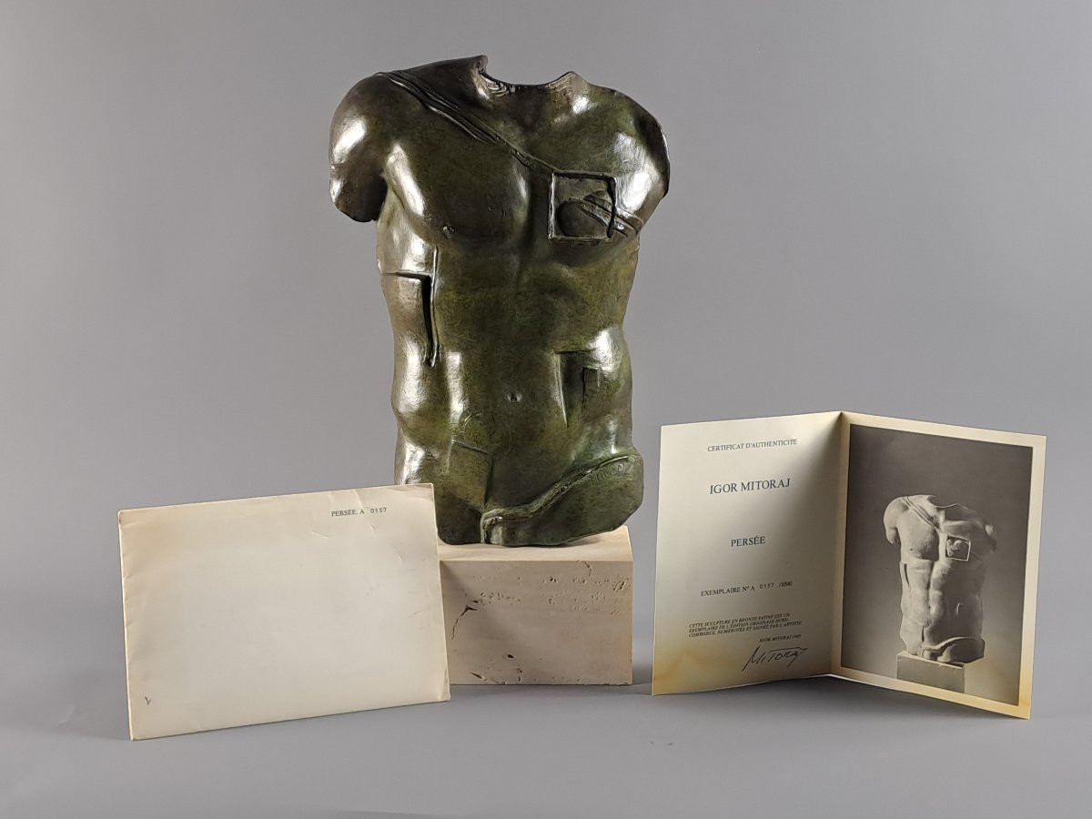 Igor Mitoraj (1944-2014) - Perseus - Bronze With Green Patina-photo-2