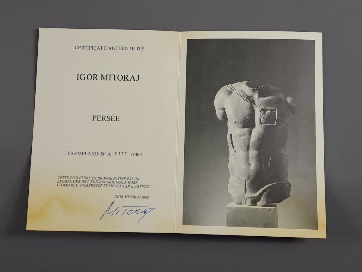 Igor Mitoraj (1944-2014) - Perseus - Bronze With Green Patina-photo-3