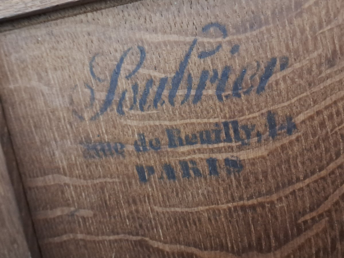 Large Sideboard In Marquetry And Japanese Lacquer, Stamped Soubrier In Paris.-photo-8