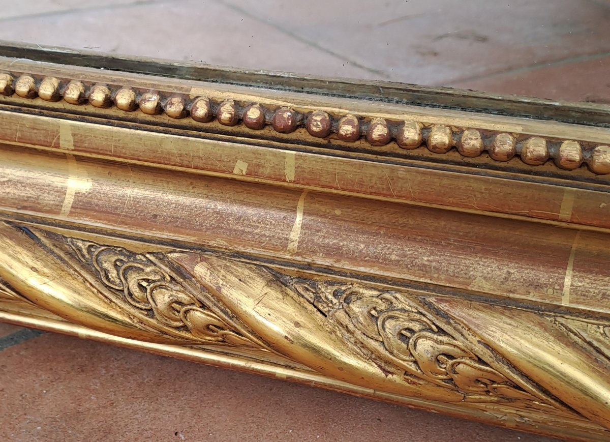 Large Louis XV Style Rocaille Mirror In Wood And Gilded Stucco-photo-2