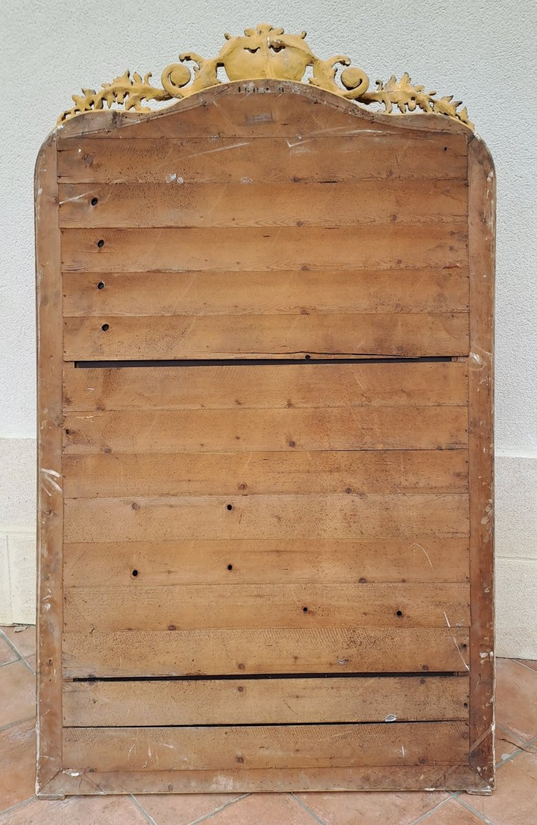 Large Louis XV Style Rocaille Mirror In Wood And Gilded Stucco-photo-7