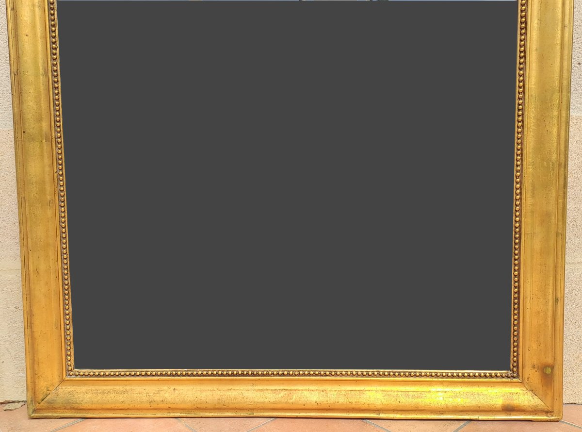 Large Louis Philippe Mirror In Wood And Gilded Stucco-photo-2