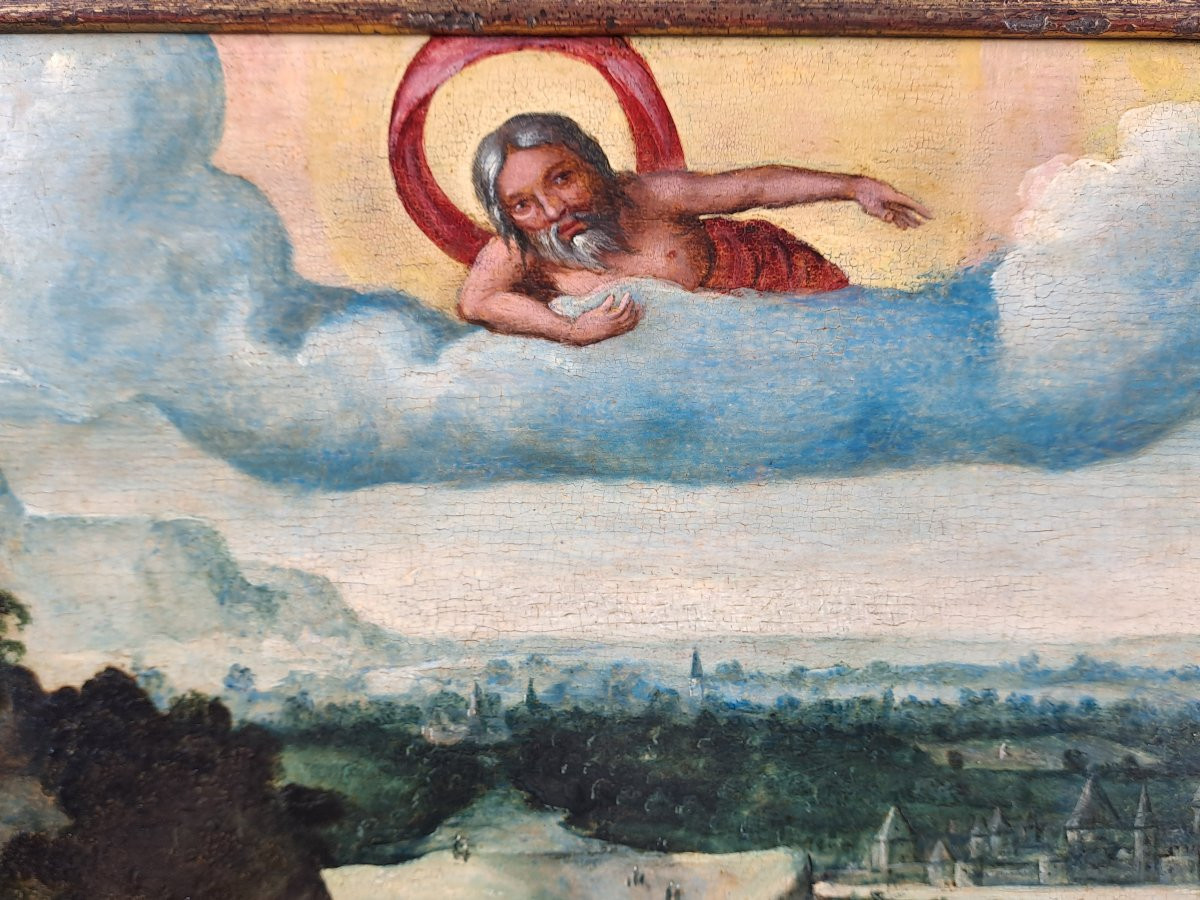 Importante Ecole Flamande du XVIème siècle – Baptême du christ – Entourage de Lucas Gassel-photo-5