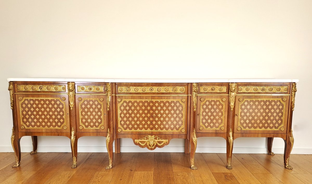 Exceptional Transitional-style Enfilade After Riesener-photo-2