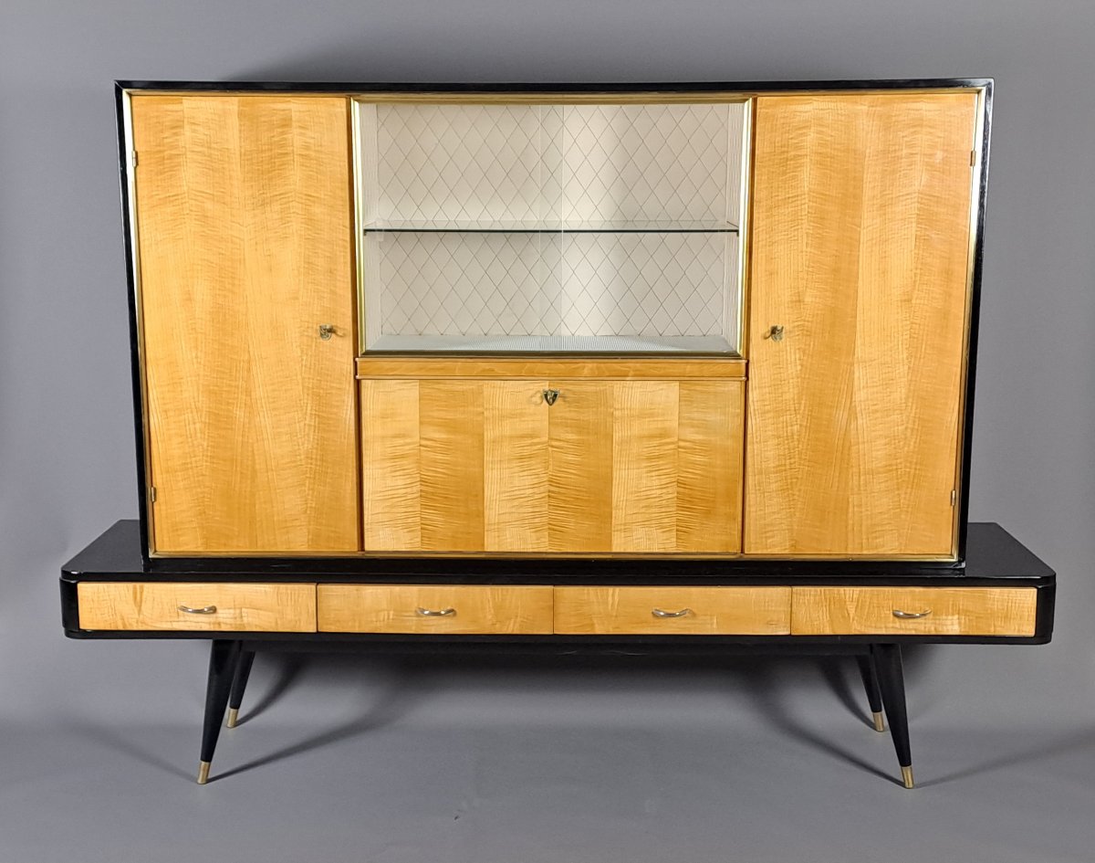Rare ensemble de bureau – bibliothèque, bureau, fauteuils – design des années 50-photo-3
