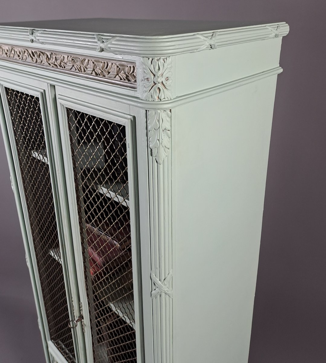 Petite bibliothèque de style Louis XVI en bois laqué-photo-4