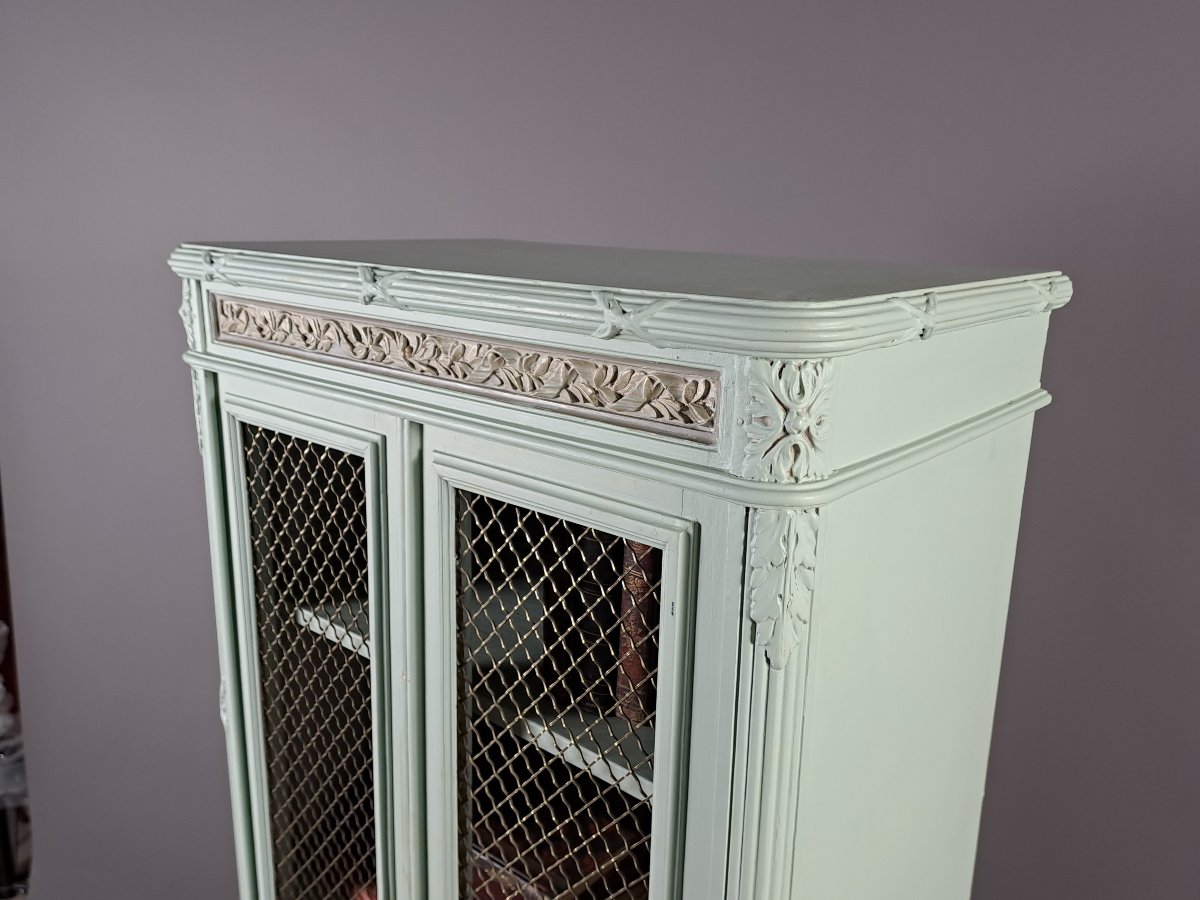 Petite bibliothèque de style Louis XVI en bois laqué-photo-1