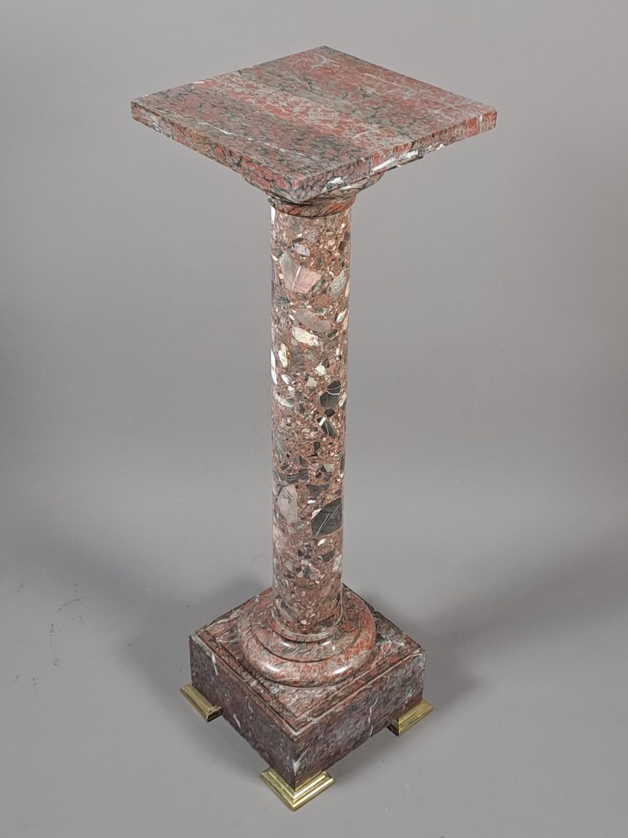 Colonne / sellette en marbre griotte-photo-3