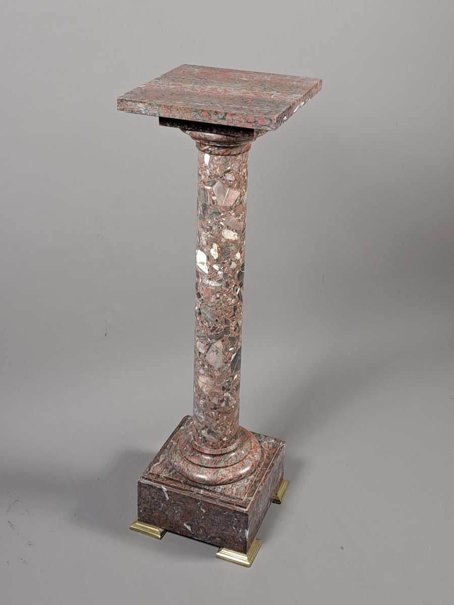 Colonne / sellette en marbre griotte-photo-4