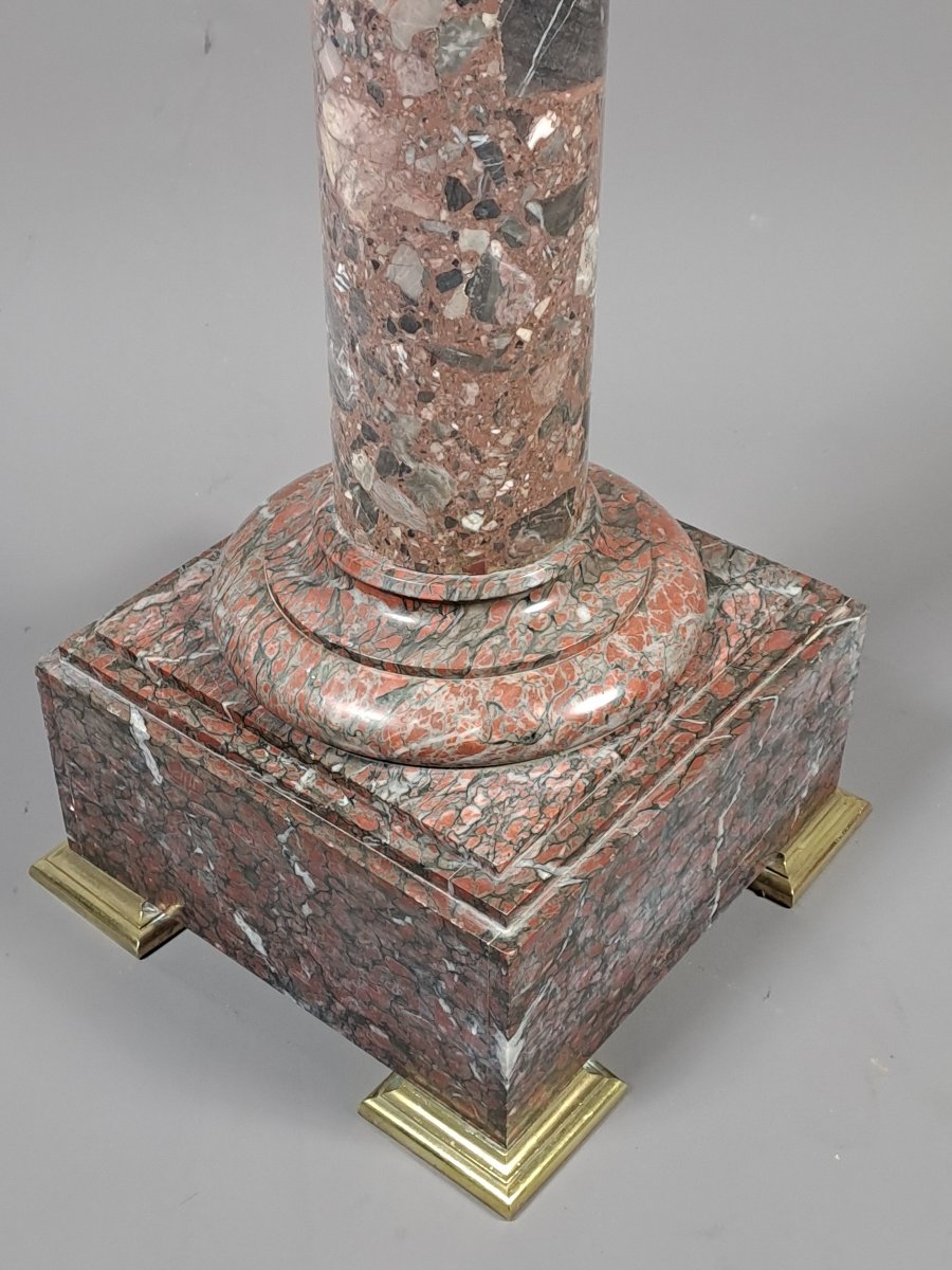 Colonne / sellette en marbre griotte-photo-1