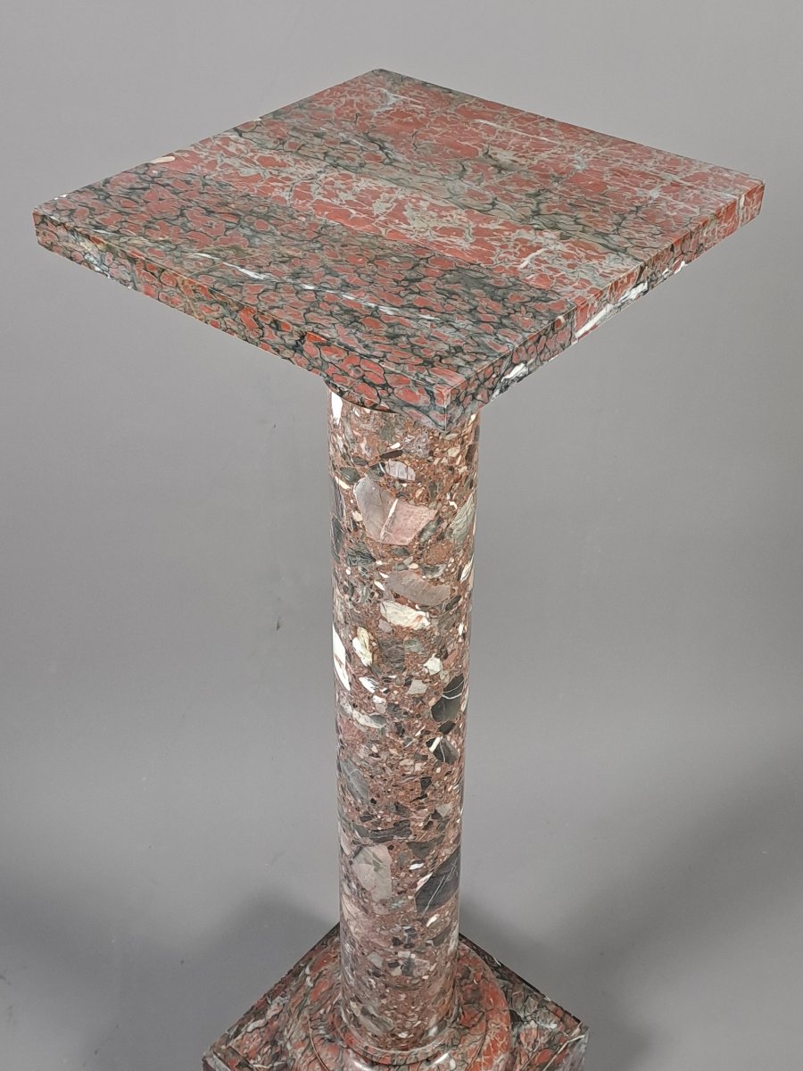Colonne / sellette en marbre griotte-photo-2