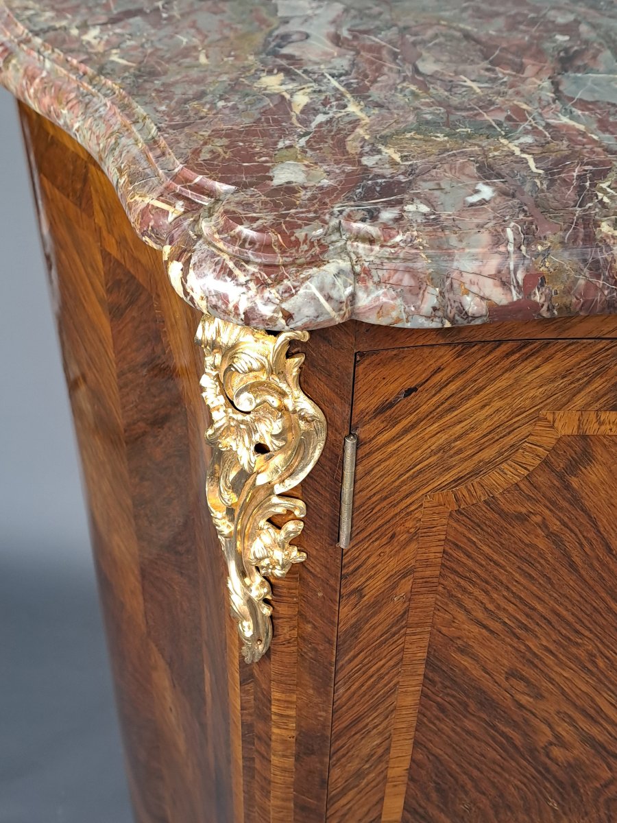 Large Sideboard In Rosewood Marquetry And Gilt Bronze-photo-2