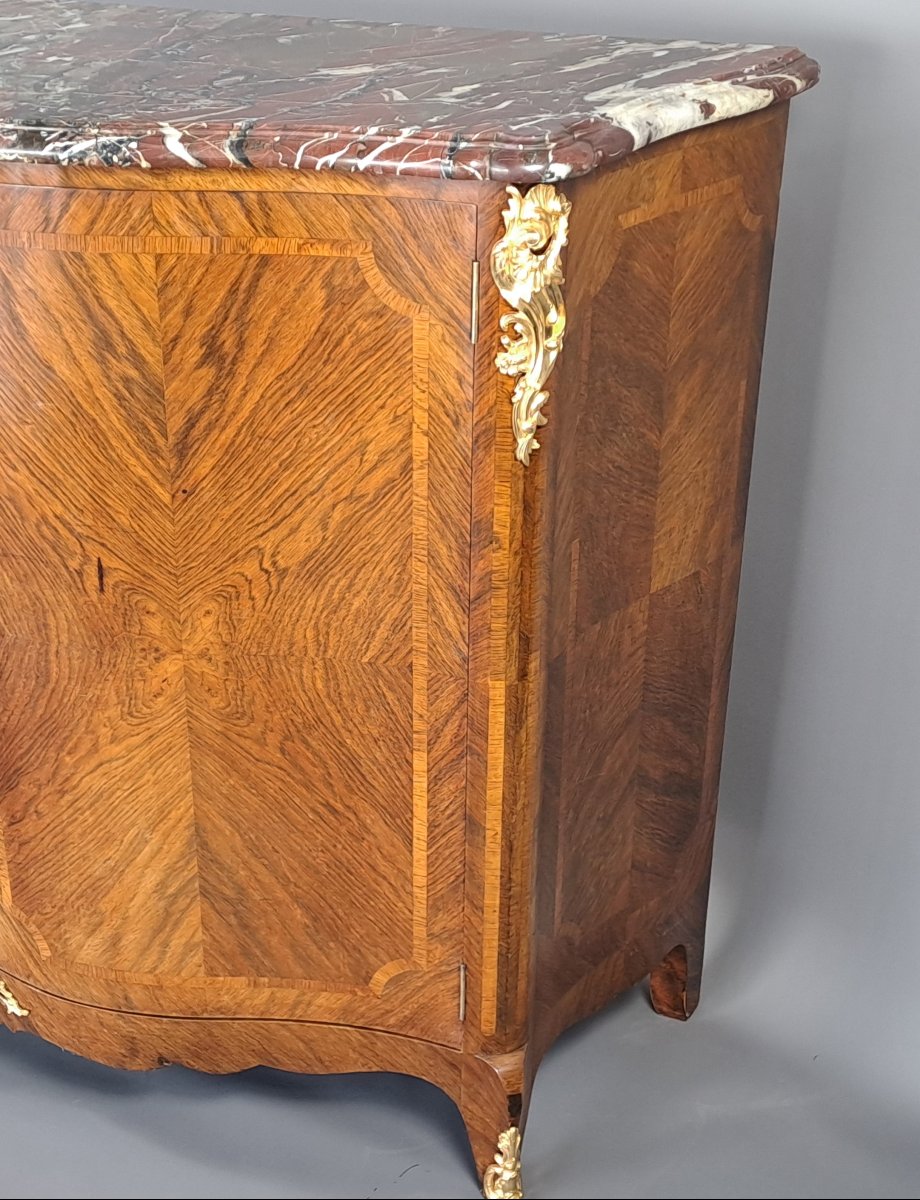 Large Sideboard In Rosewood Marquetry And Gilt Bronze-photo-3