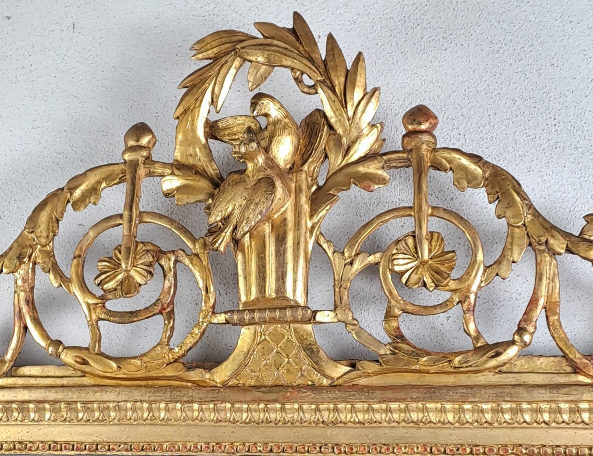 Miroir Louis XVI en bois doré-photo-3